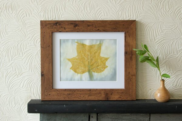 Blue Leaf Print V - 8x6 Original Ecodyed Art mounted to fit 10x8 frame - Image 3