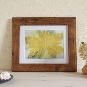 Blue Leaf Print XIX - 8x6 Original Ecodyed Art mounted to fit 10x8 frame