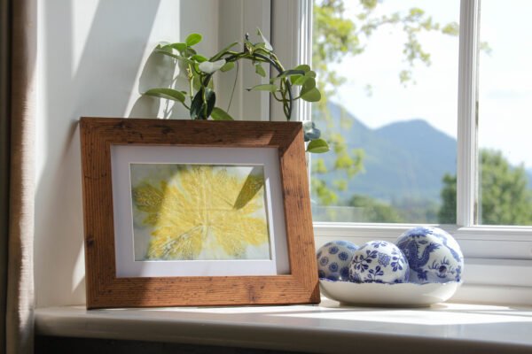 Blue Leaf Print XIX - 8x6 Original Ecodyed Art mounted to fit 10x8 frame - Image 2