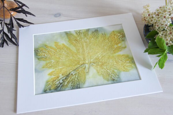 Blue Leaf Print XIX - 8x6 Original Ecodyed Art mounted to fit 10x8 frame - Image 4