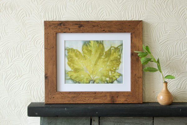 Blue Leaf Print XVII - 8x6 Original Ecodyed Art mounted to fit 10x8 frame - Image 3