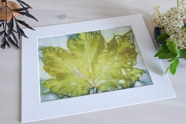 Blue Leaf Print XVII - 8x6 Original Ecodyed Art mounted to fit 10x8 frame - Image 4