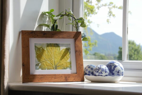 Blue Leaf Print XX - 8x6 Original Ecodyed Art mounted to fit 10x8 frame - Image 2