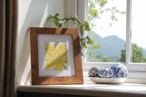 Blue Leaf Print XXIII - 5x7 Original Ecodyed Art mounted to fit 8x10 frame - Image 3