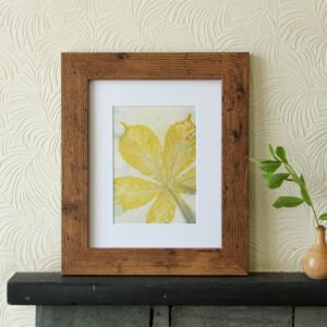 Blue Leaf Print XXIII - 5x7 Original Ecodyed Art mounted to fit 8x10 frame
