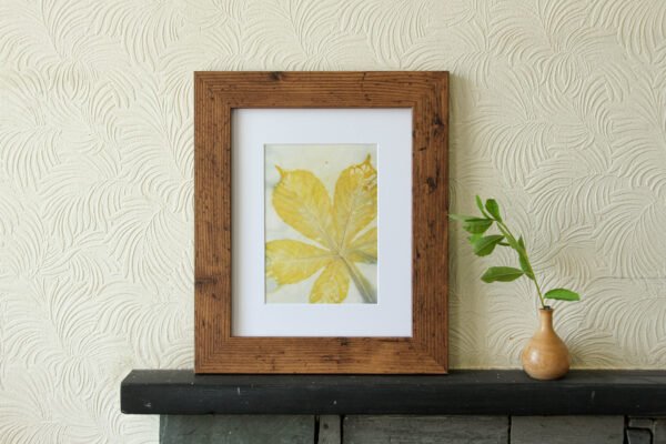 Blue Leaf Print XXIII - 5x7 Original Ecodyed Art mounted to fit 8x10 frame