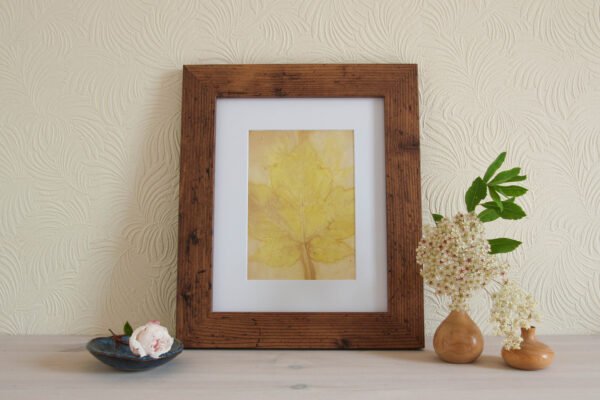 Brown Leaf Print - 5x7 Original Ecodyed Art mounted to fit 8x10 frame - Image 2