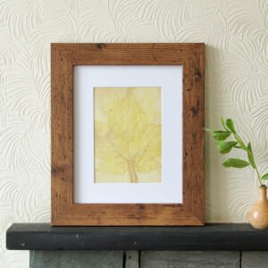 Brown Leaf Print - 5x7 Original Ecodyed Art mounted to fit 8x10 frame