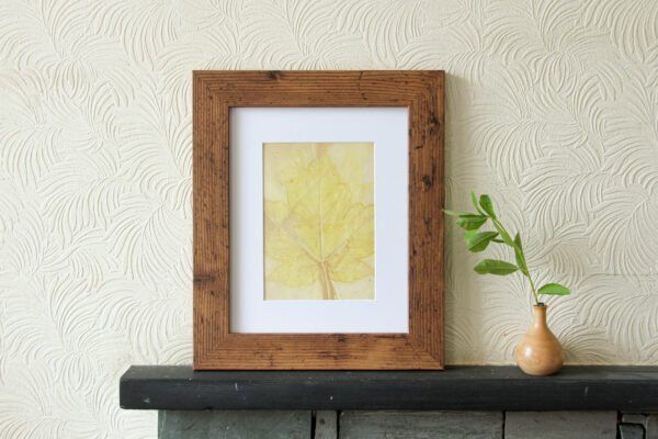Brown Leaf Print - 5x7 Original Ecodyed Art mounted to fit 8x10 frame