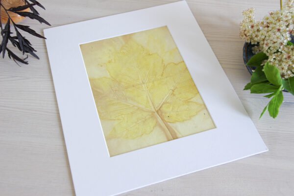 Brown Leaf Print - 5x7 Original Ecodyed Art mounted to fit 8x10 frame - Image 4