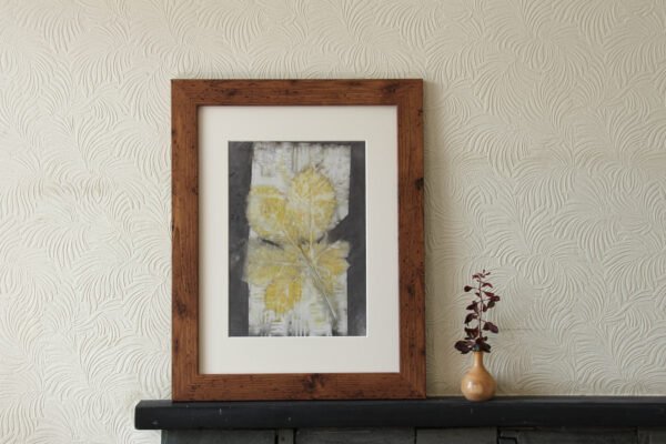 Chestnut Patterns - 8x12 Original Ecoprint Art mounted to fit 12x16 frame - Image 2