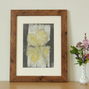 Chestnut Patterns - 8x12 Original Ecoprint Art mounted to fit 12x16 frame