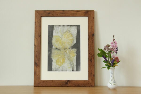 Chestnut Patterns - 8x12 Original Ecoprint Art mounted to fit 12x16 frame