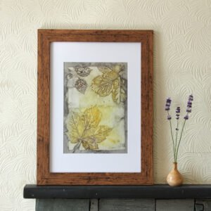 Gaps of the past - A4 Original Ecoprint Art mounted to fit A3 frame