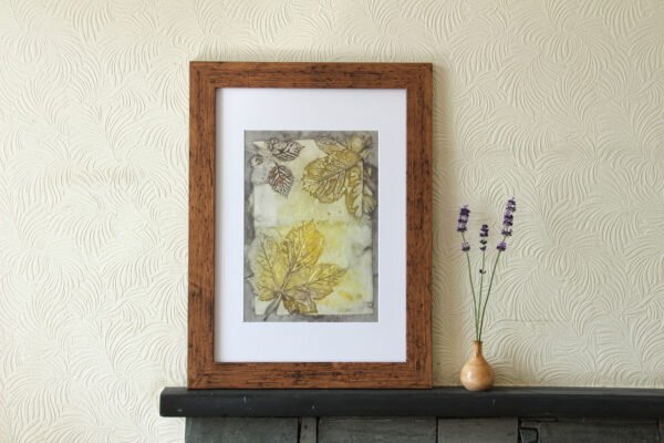 Gaps of the past - A4 Original Ecoprint Art mounted to fit A3 frame