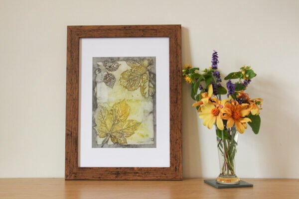 Gaps of the past - A4 Original Ecoprint Art mounted to fit A3 frame - Image 2
