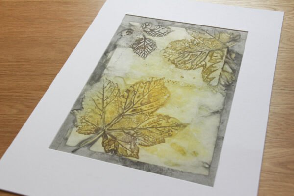 Gaps of the past - A4 Original Ecoprint Art mounted to fit A3 frame - Image 3