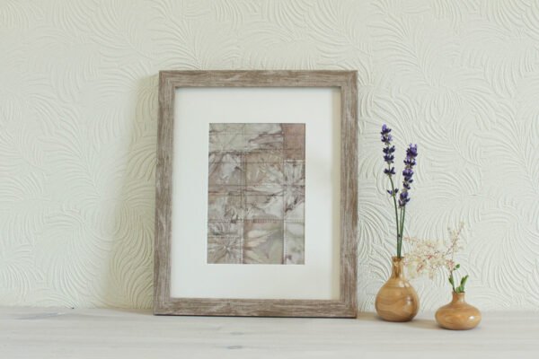 Garden Collections - 4.5x6.5 Machine Sewn Ecoprinted Art mounted to fit 8x10 frame - Image 2