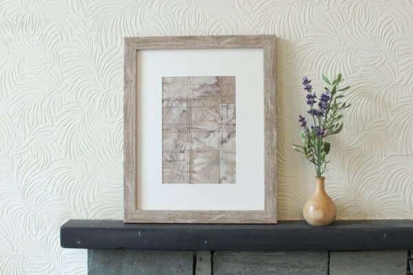 Garden Collections - 4.5x6.5 Machine Sewn Ecoprinted Art mounted to fit 8x10 frame