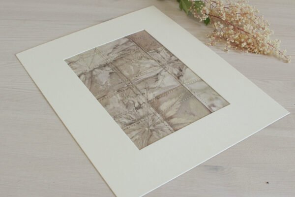 Garden Collections - 4.5x6.5 Machine Sewn Ecoprinted Art mounted to fit 8x10 frame - Image 3