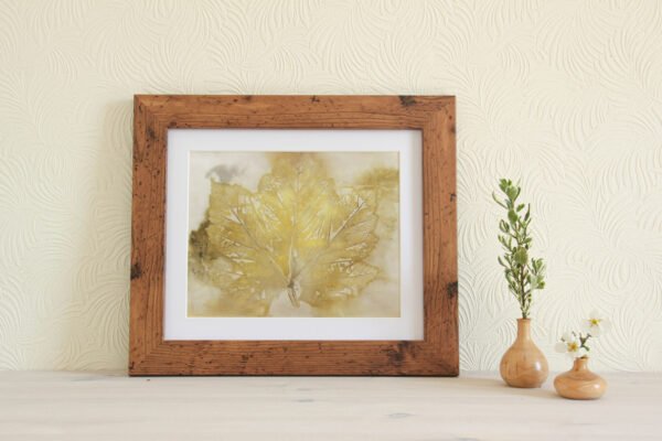 Orange Leaf Print II - 10x8 Original Ecoprint Art mounted to fit 12x10 frame - Image 2