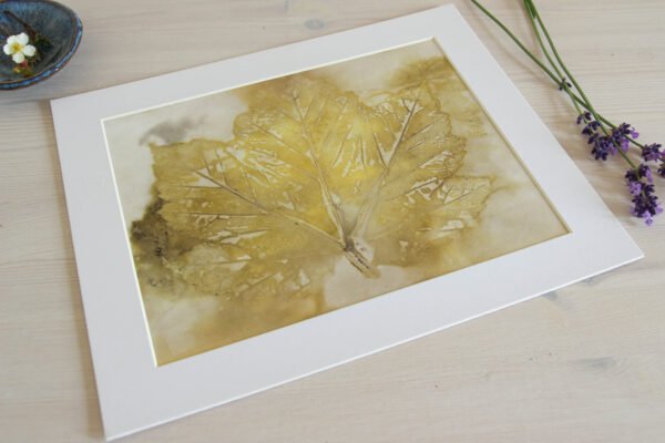 Orange Leaf Print II - 10x8 Original Ecoprint Art mounted to fit 12x10 frame - Image 4