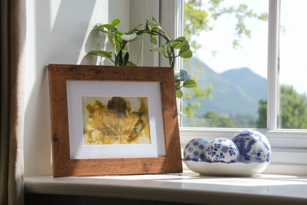 Orange Leaf Print III - 7x5 Original Ecodyed Art mounted to fit 10x8 frame - Image 3