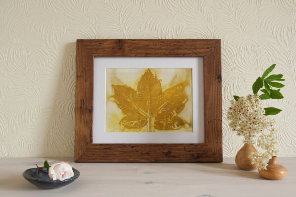 Orange Leaf Print VII - 8x6 Original Ecodyed Art mounted to fit 10x8 frame