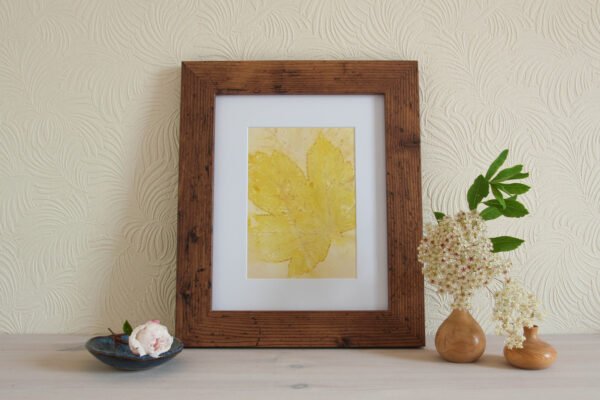 Pink Leaf Print I - 5x7 Original Ecodyed Art mounted to fit 8x10 frame - Image 2