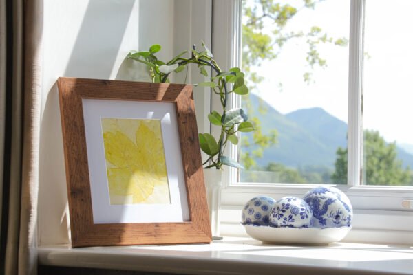 Pink Leaf Print I - 5x7 Original Ecodyed Art mounted to fit 8x10 frame - Image 3