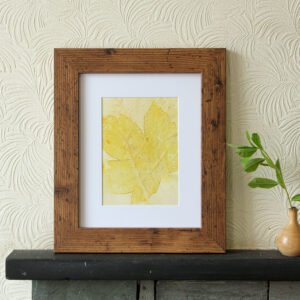 Pink Leaf Print I - 5x7 Original Ecodyed Art mounted to fit 8x10 frame