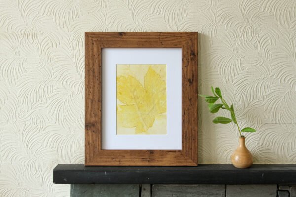 Pink Leaf Print I - 5x7 Original Ecodyed Art mounted to fit 8x10 frame