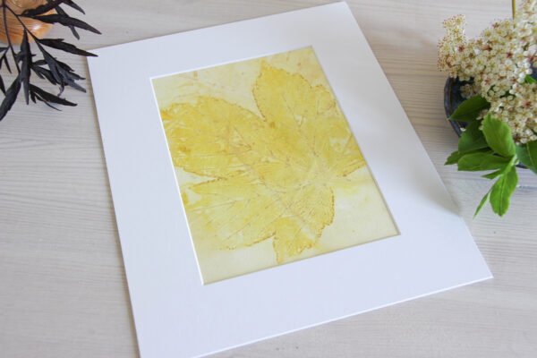 Pink Leaf Print I - 5x7 Original Ecodyed Art mounted to fit 8x10 frame - Image 4