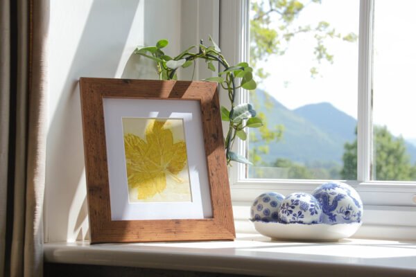 Pink Leaf Print II - 5x7 Original Ecodyed Art mounted to fit 8x10 frame - Image 3