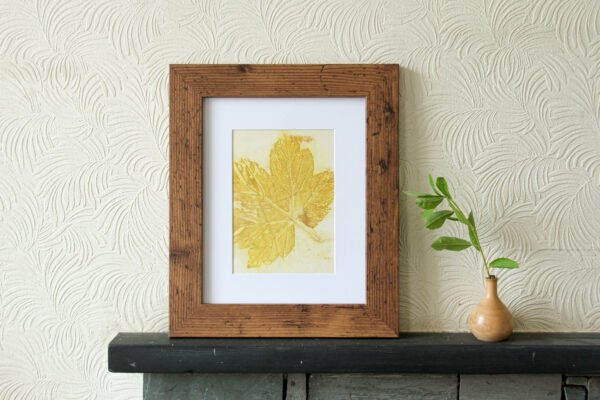 Pink Leaf Print II - 5x7 Original Ecodyed Art mounted to fit 8x10 frame