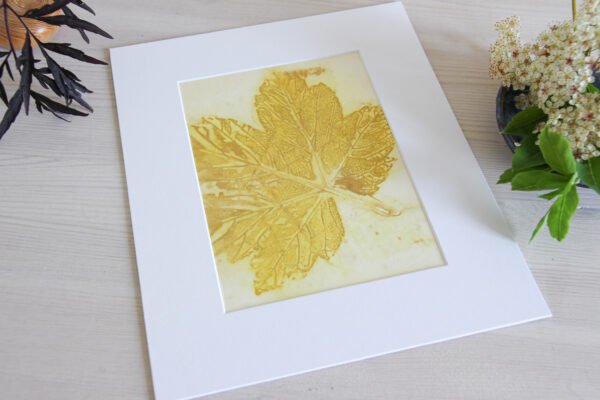 Pink Leaf Print II - 5x7 Original Ecodyed Art mounted to fit 8x10 frame - Image 4
