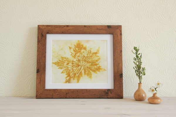 Pink Leaf Print III - 10x8 Original Ecoprint Art mounted to fit 12x10 frame - Image 2