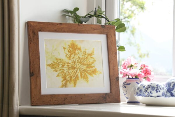 Pink Leaf Print III - 10x8 Original Ecoprint Art mounted to fit 12x10 frame - Image 3