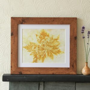 Pink Leaf Print III - 10x8 Original Ecoprint Art mounted to fit 12x10 frame
