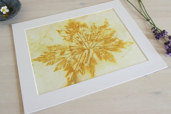 Pink Leaf Print III - 10x8 Original Ecoprint Art mounted to fit 12x10 frame - Image 4
