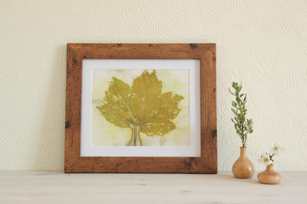Pink Leaf Print IV - 10x8 Original Ecoprint Art mounted to fit 12x10 frame - Image 2