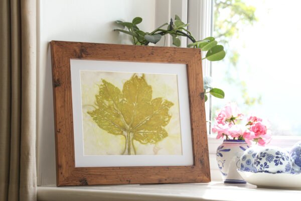 Pink Leaf Print IV - 10x8 Original Ecoprint Art mounted to fit 12x10 frame - Image 3