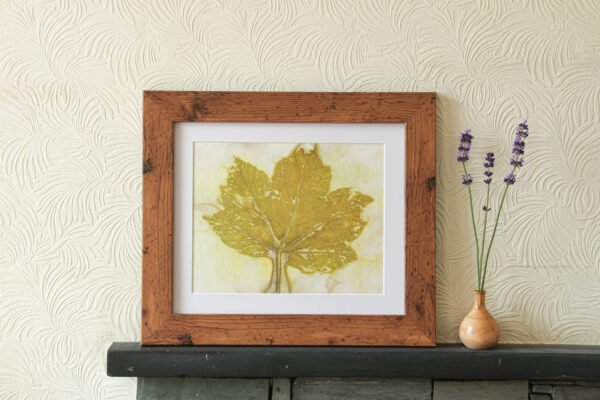 Pink Leaf Print IV - 10x8 Original Ecoprint Art mounted to fit 12x10 frame