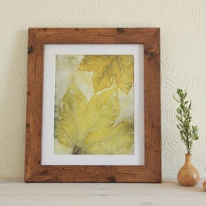 Sycamore Pair - 8x10 Original Ecoprint Art mounted to fit 10x12 frame