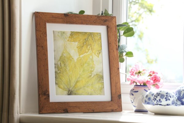 Sycamore Pair - 8x10 Original Ecoprint Art mounted to fit 10x12 frame - Image 2