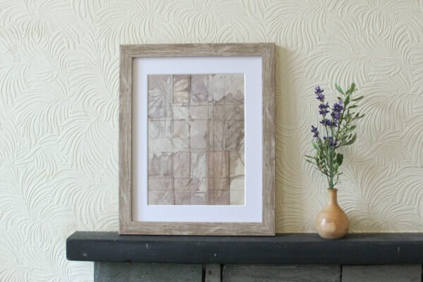 Watch Trees Sway - 6x8 Machine Sewn Ecoprinted Art mounted to fit 8x10 frame - Image 2