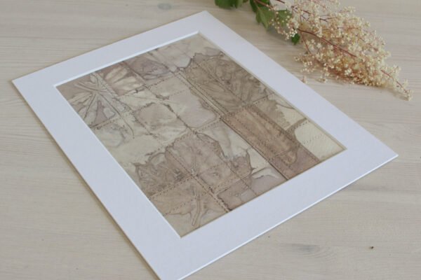 Watch Trees Sway - 6x8 Machine Sewn Ecoprinted Art mounted to fit 8x10 frame - Image 3