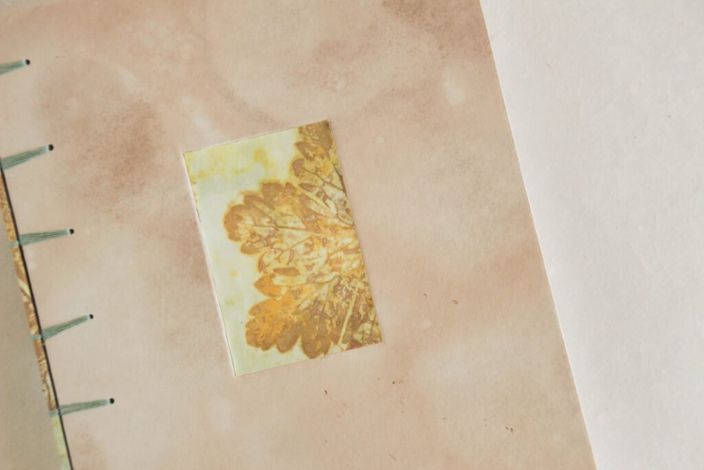 Tea Dyed and Ecoprint Inset 6x8 A5 Journal
