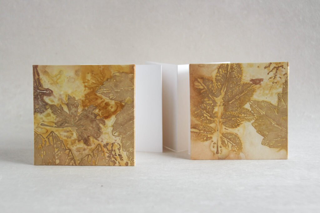 Ecoprint 4x4 Square Concertina Book